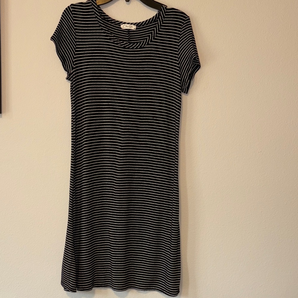 Olivia Rae Black and White Striped Mini Dress
